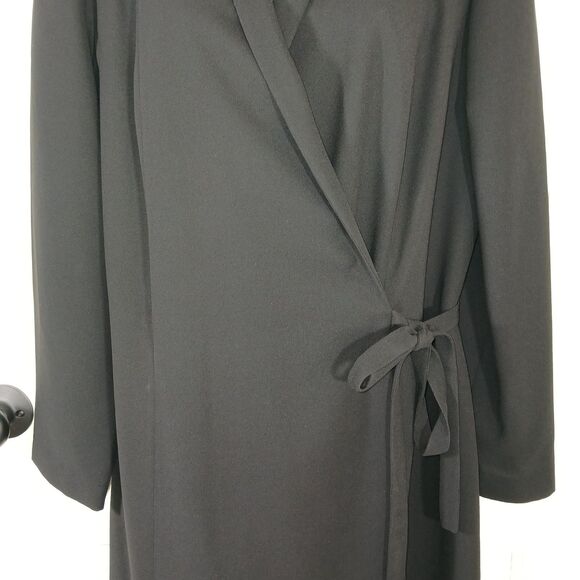 Vintage Mary McFadden Black Wrap Dress Blazer Long Sleeve Elegant Photos Sizing - Picture 5 of 16